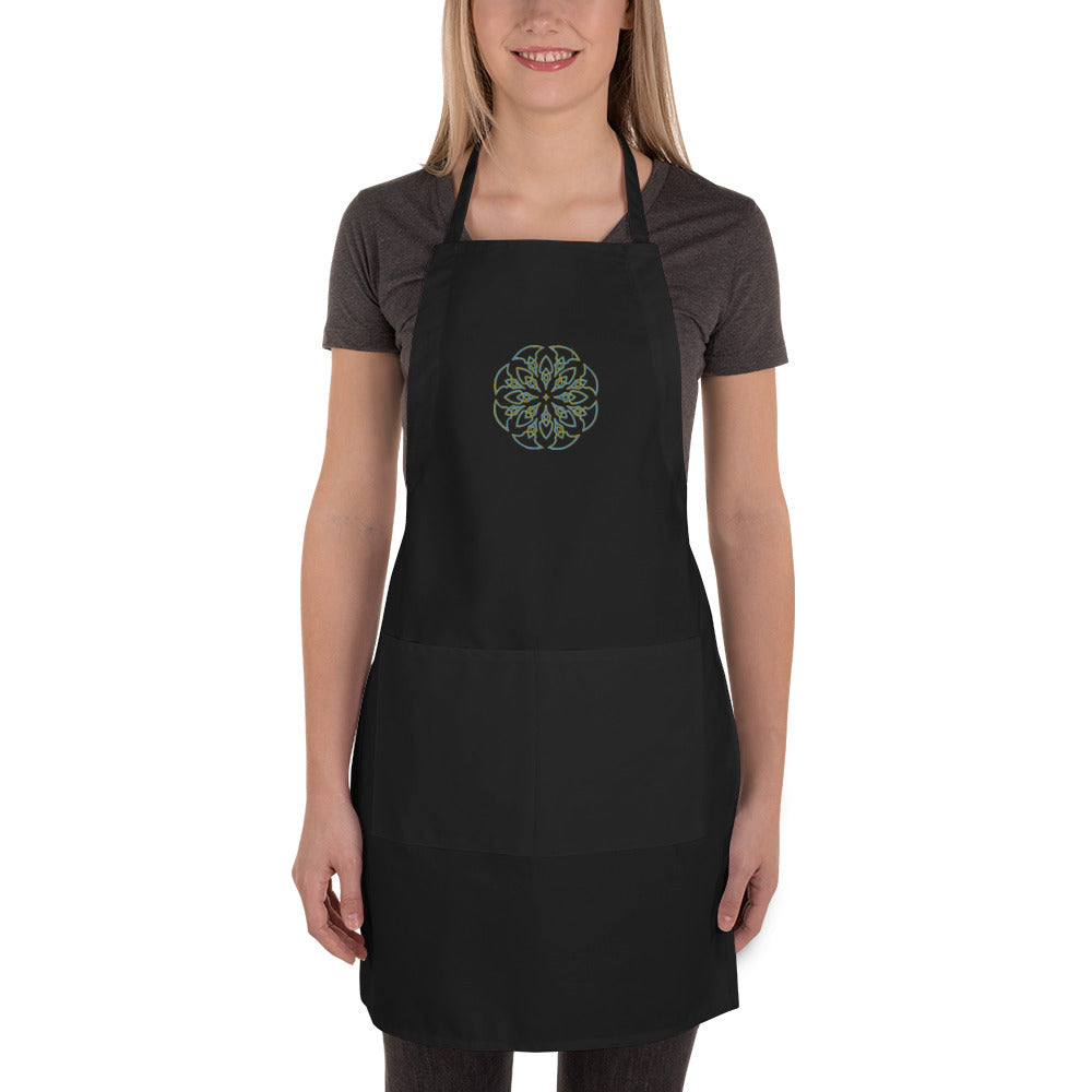Embroidered Sun Bloom Apron