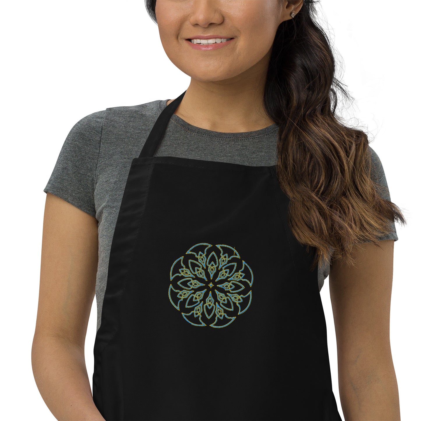 Embroidered Sun Bloom Apron