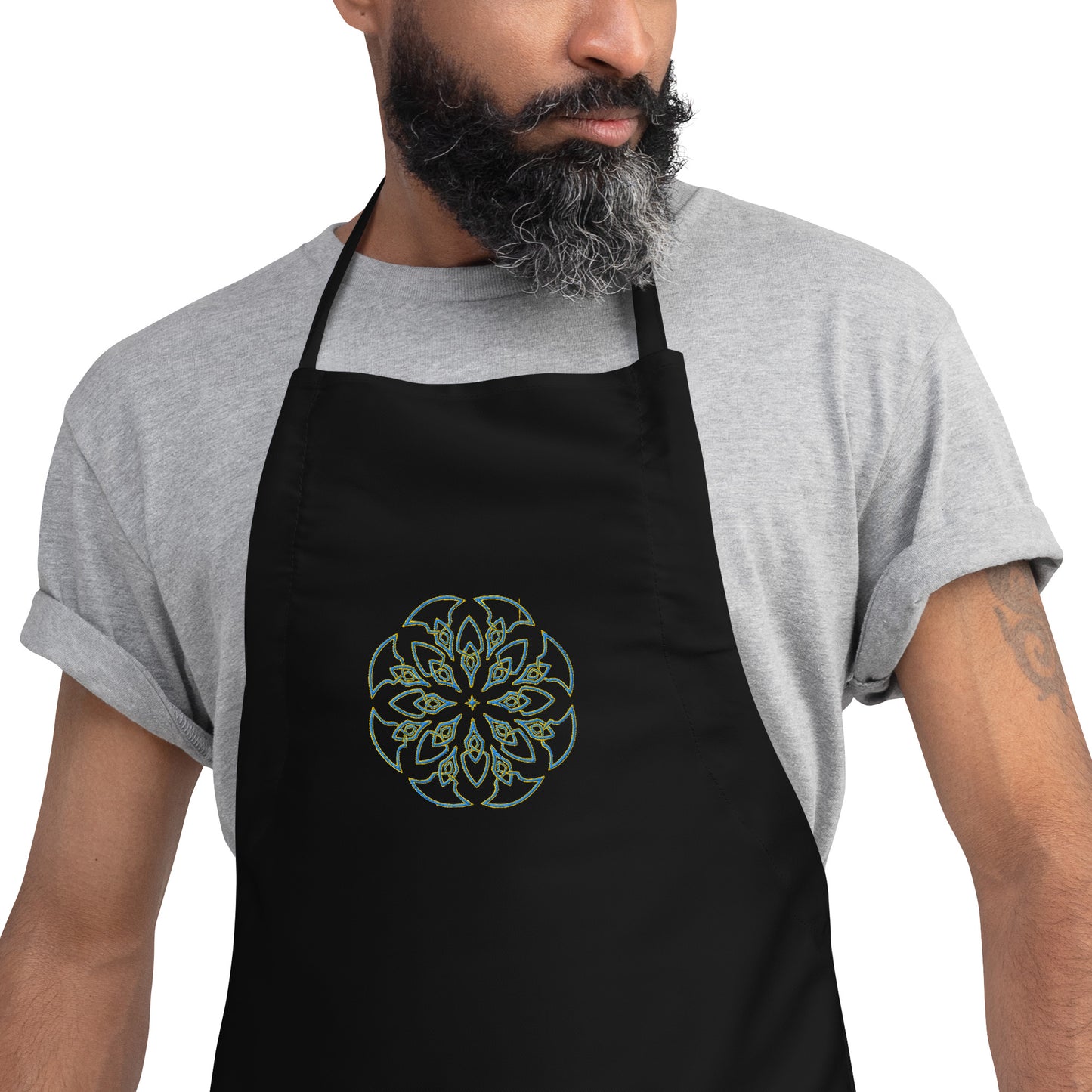Embroidered Sun Bloom Apron