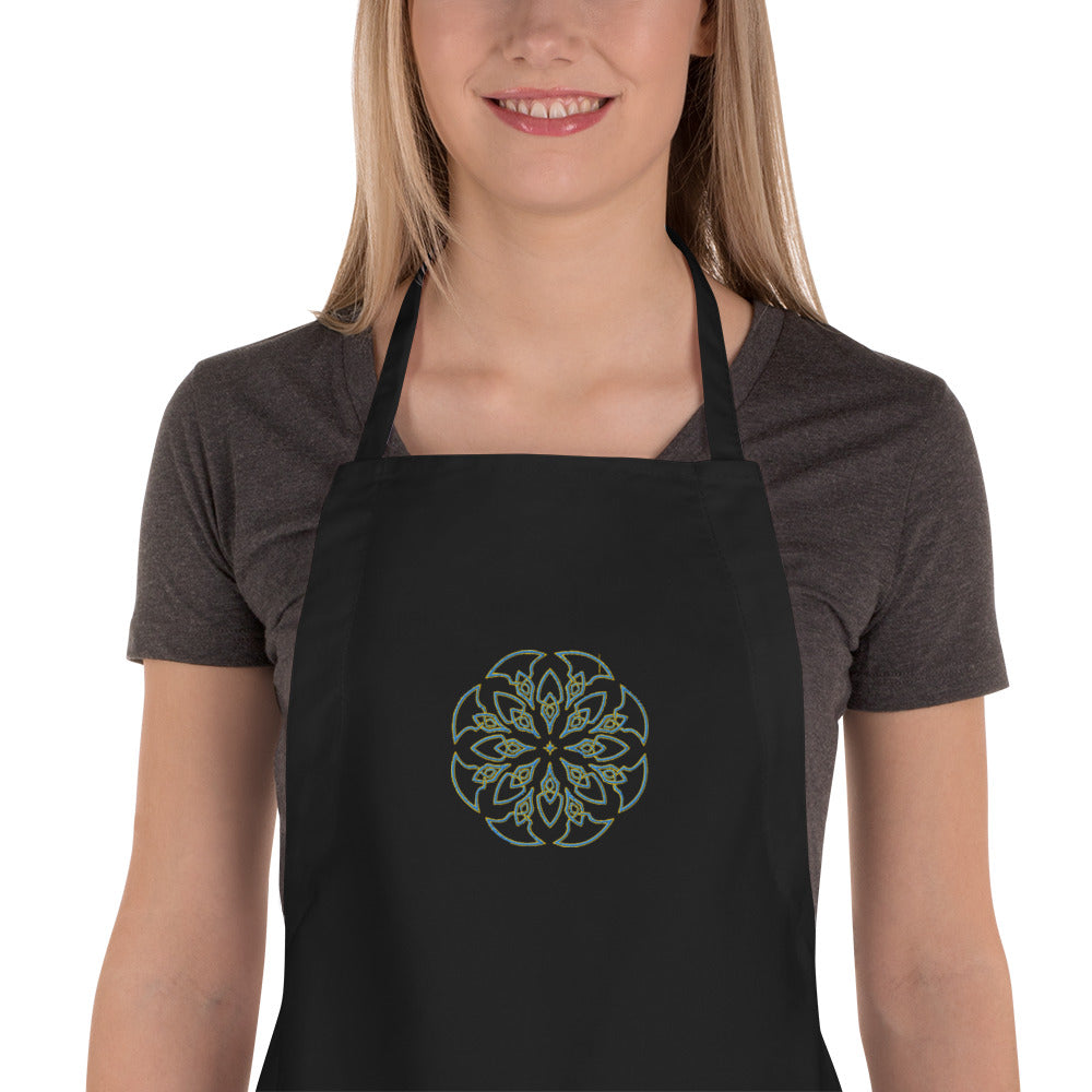 Embroidered Sun Bloom Apron