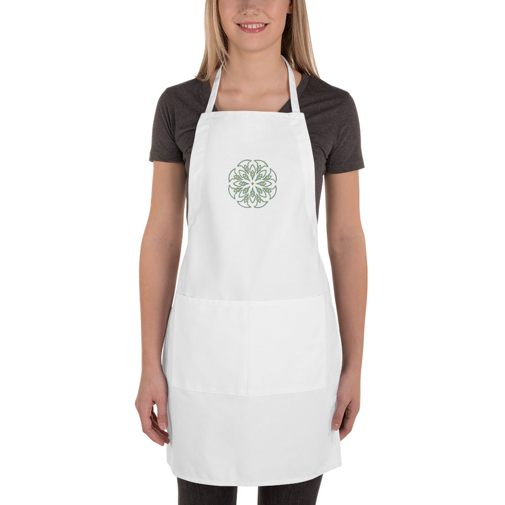 Embroidered Sun Bloom Apron