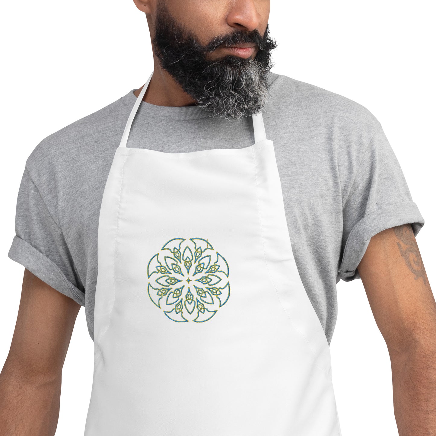Embroidered Sun Bloom Apron