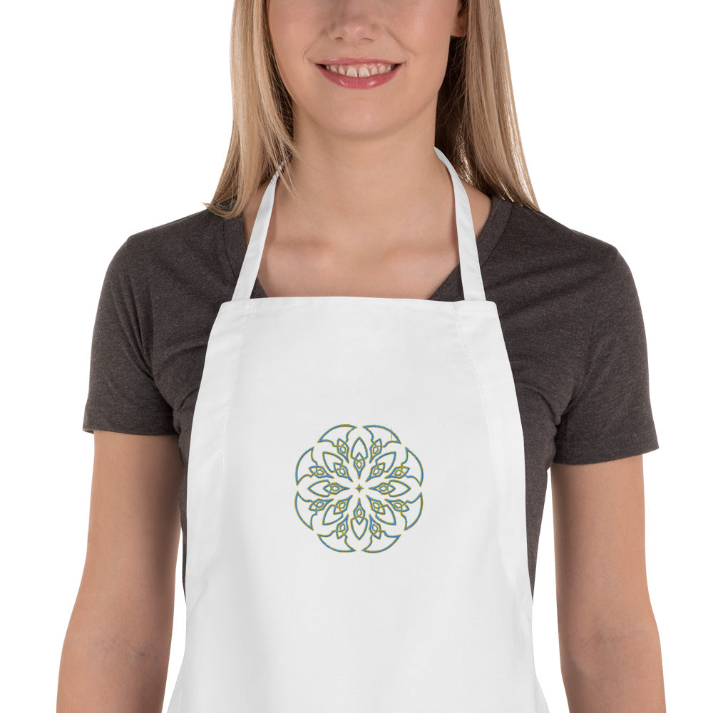 Embroidered Sun Bloom Apron