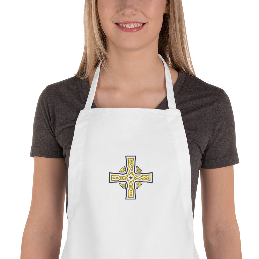 Embroidered Cross of Morning"s Glory Apron