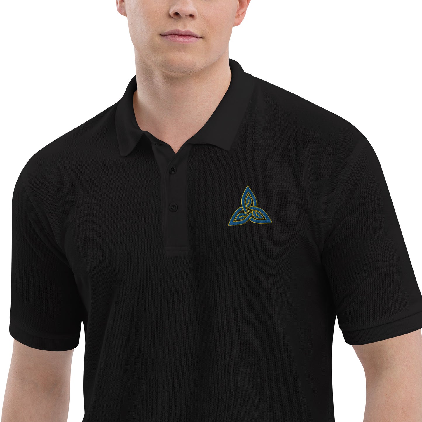 Elder Weave Triskelion Embroidered Premium Polo