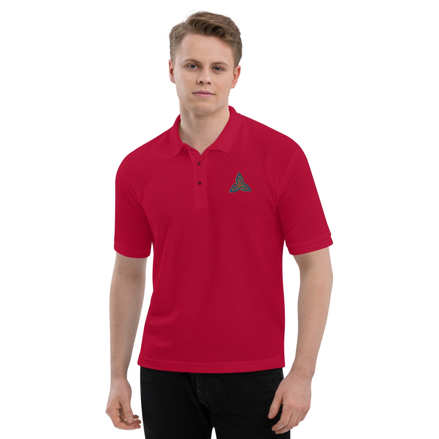 Elder Weave Triskelion Embroidered Premium Polo