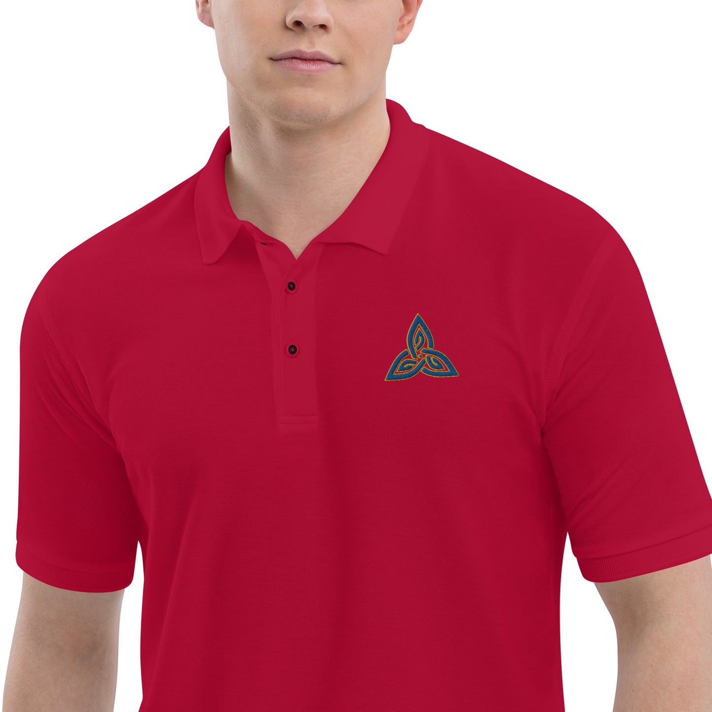 Elder Weave Triskelion Embroidered Premium Polo