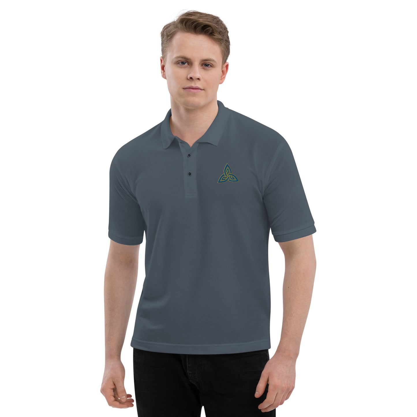 Elder Weave Triskelion Embroidered Premium Polo