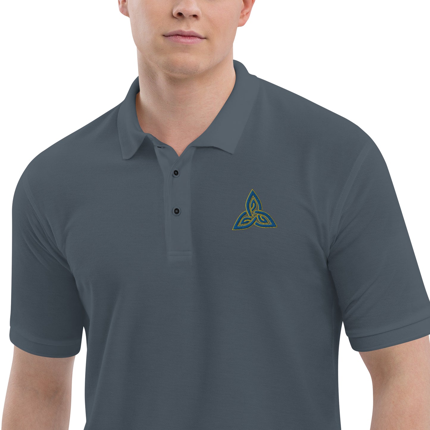 Elder Weave Triskelion Embroidered Premium Polo