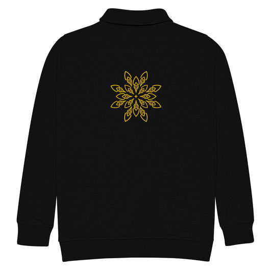 Embroidered Sun Bloom Golden fleece pullover