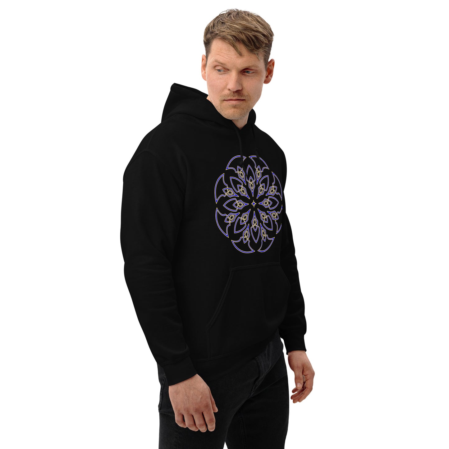 SunBloom Blue and Gold Hoodie