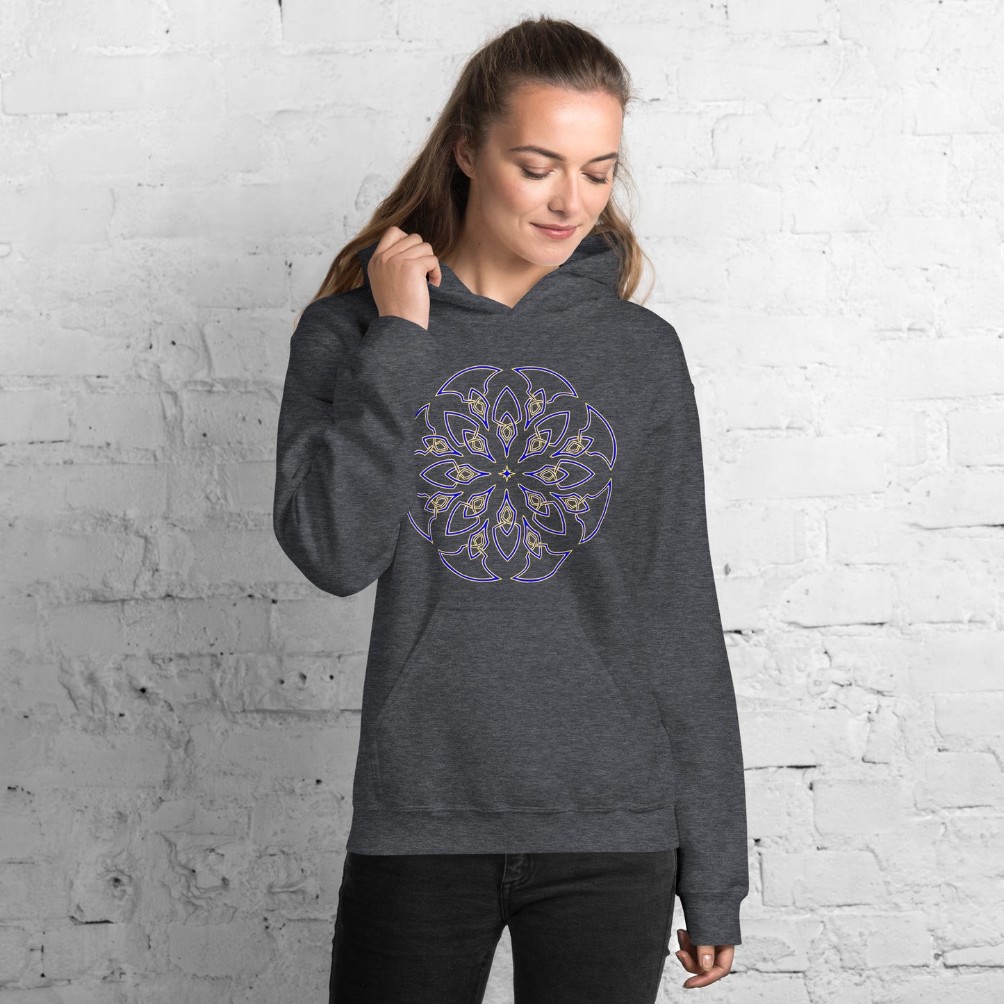 SunBloom Blue and Gold Hoodie