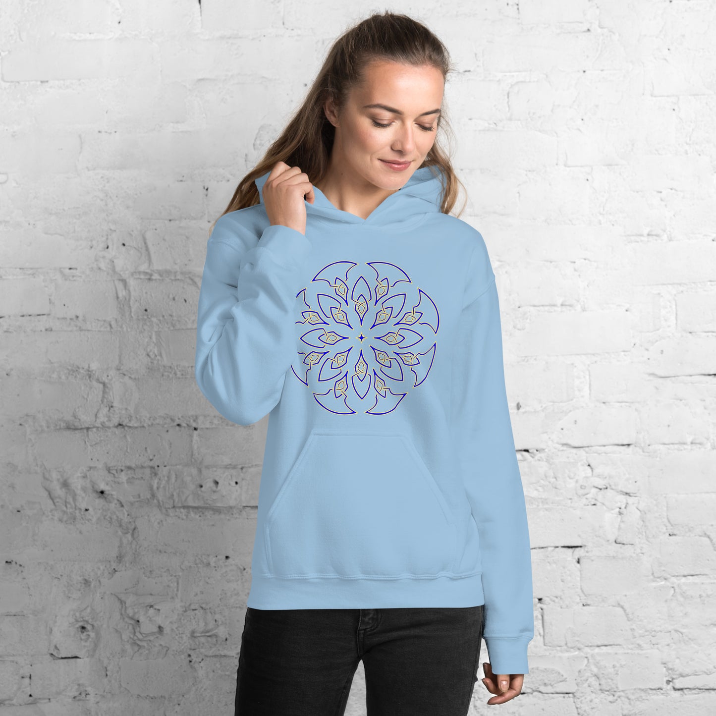 SunBloom Blue and Gold Hoodie