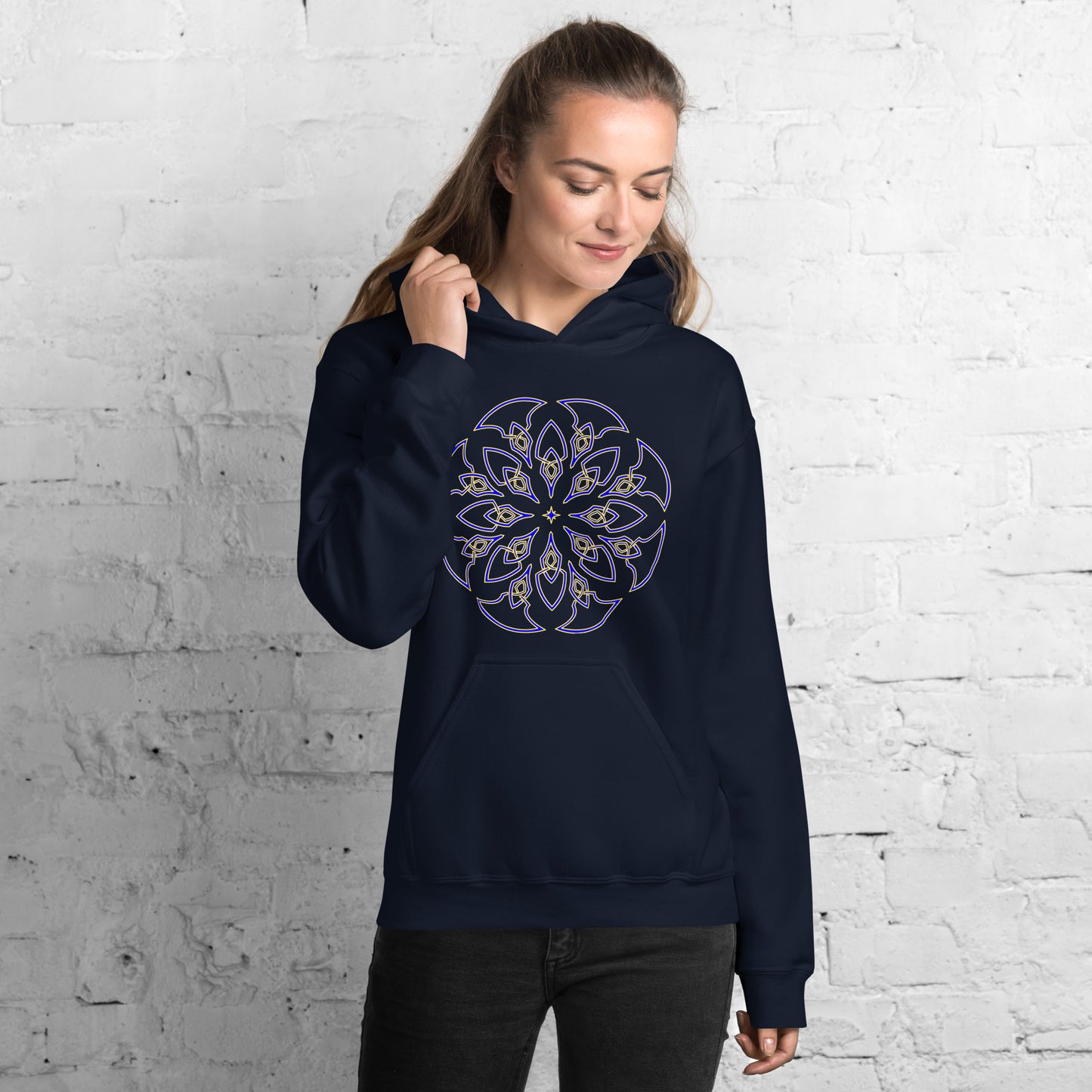 SunBloom Blue and Gold Hoodie