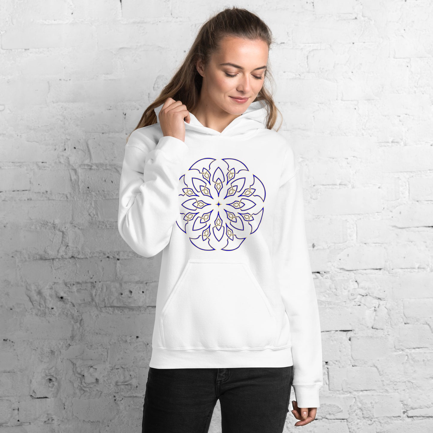 SunBloom Blue and Gold Hoodie